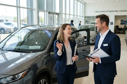 Customer getting answers about their car loan